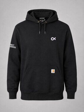 Carhartt Mens Medium Sweatshirt Black Rain Defender Loose Fit Hoodie w Logo
